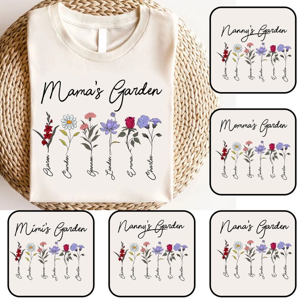 Birth Month Flowers Png, Grandma's Garden Png, Watercolor Floral Png, Flower Mom Gift, DIY Birth Month Flower Png, Happy Mother's Day Png