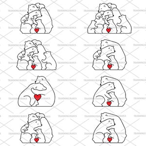 Famiglia di orsi personalizzata SVG, Mamma orsa retrò SVG, Regalo per la casa della famiglia di animali, Felpa con orso mamma, Mamma e io PNG, Festa della mamma PNG, Regalo per la mamma