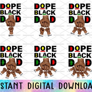Personalisierte Dope Black Dad Png, Fist Bump Set Png, schwarzer Vater, Papa Hand Fist Bump Png, Vatertag Png, Papa Juniteenth Png, Emanzipation