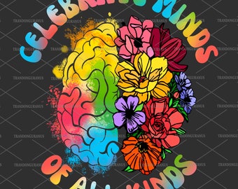 Celebrate Minds of All Kinds, Autism Awareness Png, Neurodiversity Png, Autism Support, Autism Puzzle Png, 2nd April Png, Autism Sublimation