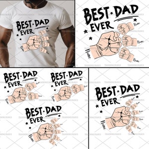 Pacote 1-6 Mãos Melhor Pai de Todos os Tempos Svg, Conjunto de Punho do Dia dos Pais Svg, Mãos Personalizadas de Pai e Criança, Presente de Papai, Bebê Criança Criança Criança Papa Fist Bump