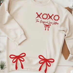 XOXO die Original-Liebesbriefe Applikation Sweatshirt Stickerei, Herz sticken 6 Größen Sofort-Download, XOXO Valentine Stickmuster