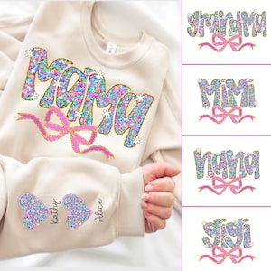 Pacote personalizado Eu visto meu coração na manga dela Png, Preppy Mama Png, Floral Mama Feliz Dia das Mães Png, Preppy Nana Gigi Mimi Floral Png