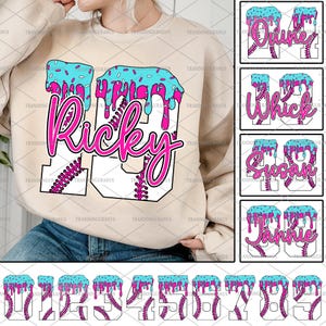 Paquete de números de béisbol personalizados (en formato PNG), Día del partido de béisbol (en formato PNG), Respeta el goteo (en formato PNG), Mamá del béisbol (en formato PNG), Helado de béisbol (en formato PNG)