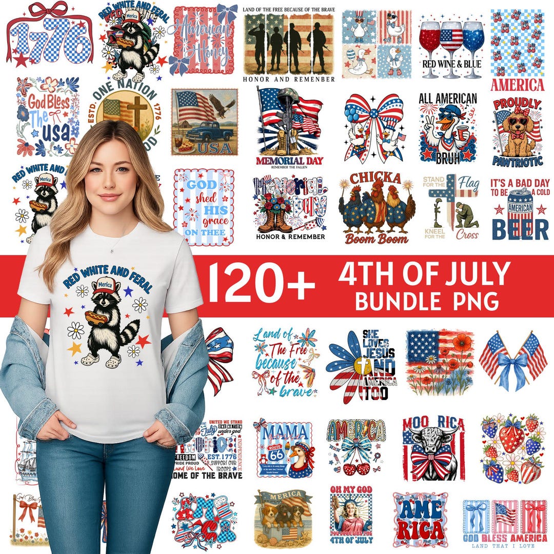 4th of July Design Png Bundle, Coquette 4th of July Png, American Flag ...