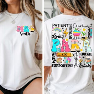 Agradecimiento personalizado para asistentes escolares (PPT), regreso a clases, camiseta profesional para asistentes escolares (PPT), primer día de clases, vida docente (PPT), maestra de jardín de infantes (PPT)