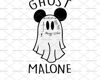 Ghost Malone Svg, Halloween Costume Svg, Halloween Ghost Svg, Funny Halloween SVG, Mouse Ghost Svg, Cricut Cut Files, Sublimation File