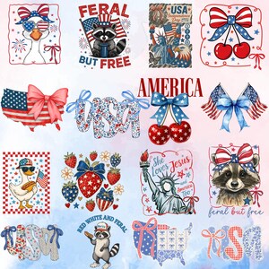 Pacote Feral But Free, Status da Liberdade retrô de 4 de julho, Mapa da América, Ame Jesus e a América também, Camiseta infantil americana, Camiseta feminina americana