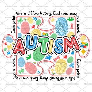Autisme vingerafdruk, elke afdruk vertelt een ander verhaal png, neurodiversiteit png, autisme png