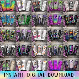 Bundle 50+ Halloween Witch 20oz Skinny Tumbler Png, Witches Sisters Tumbler Png, Halloween Villain,Halloween 20oz Tumbler Sublimation Design