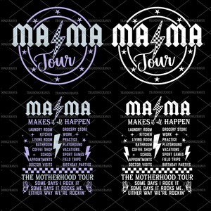 Paquete divertido mamá tour svg, algunos días lo rockeo svg, maternidad divertida svg, mamá a cuadros retro, algunos días me rockea, feliz día de la madre svg