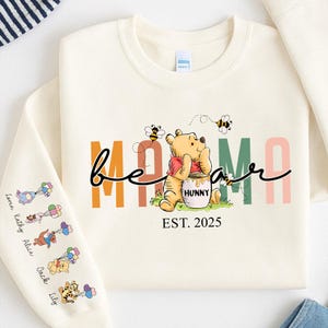 Mamãe Urso PNG Personalizado, Mamãe Est com Nome da Criança na Manga PNG, Mamãe PNG Personalizada, Presente Personalizado para o Dia das Mães, Dia das Mães PNG