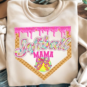 Softball Mama Drip Png, Softball Ice Cream Drip Png, Softball Mom Dripping Png, Mama Softball Png File, Game Day Softball Png