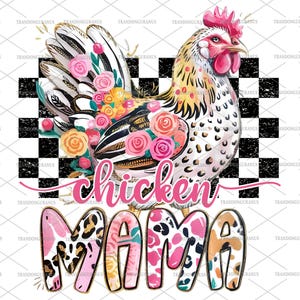 Huhn Mama Png, Boujee Huhn Digital Design, Huhn Liebhaber Png, trendiges Huhn Mama Shirt Png für Sublimation, süße Mutter Geschenk Sublimation