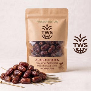 Arabiska dadlar, gourmet saudisk khajur, mjuka karamellsnacks
