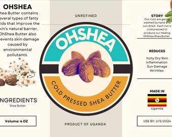 4 oz Cold Pressed Unrefined Shea Butter