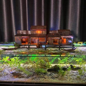 Aquarium Ornament,Floating House, Fish tank decoration,Aquarium decor,Handmade