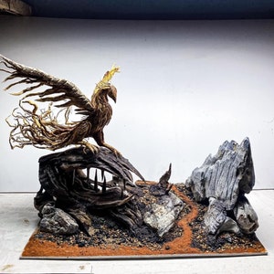 Aquarium Decor, Phoenix Driftwood Art, Aquarium Unique layout, Driftwood art, Handmade
