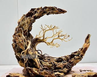 Aquarium Decor,Aquascaping Decor,The Waxing Moon Aquarium,Fish Tank decor, Shrimp Tank Decor (Does&#39;t include plants)