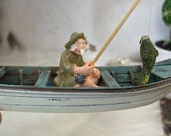Floating-Aquarium-Boot, Aquarium Decor, Aquarium Dekoration, Fish Tank Decor, handgemacht