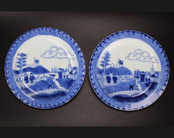 Antique Chinese Export Porcelain Plates, 18th Century, Van Frytom Style