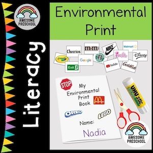 Faça meu próprio "Livro de impressão ambiental" para impressão para pré-escola e jardim de infância