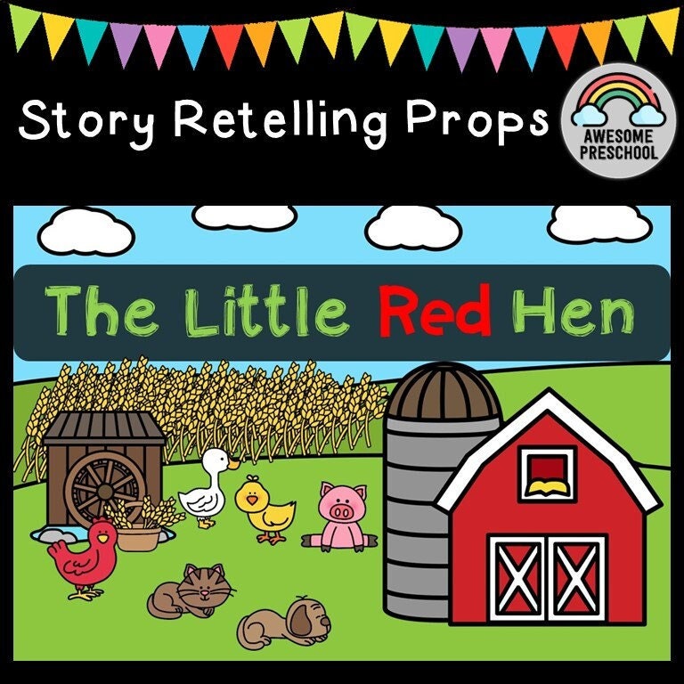 the-little-red-hen-retelling-story-props-and-sequencing-activity-etsy for Free Printable Little Red Hen Sequencing Cards The Little Red Hen. Retelling Story Props and Sequencing Activity - Etsy for Free Printable Little Red Hen Sequencing Cards