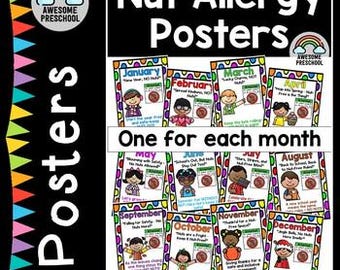 Nut-Free Classroom Signs | Monthly Allergy Awareness Printable