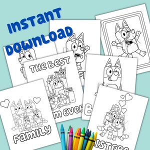 Coloring Pack-blue Heeler Inspired 20 Coloring Pages-approx 5 X 72 per ...
