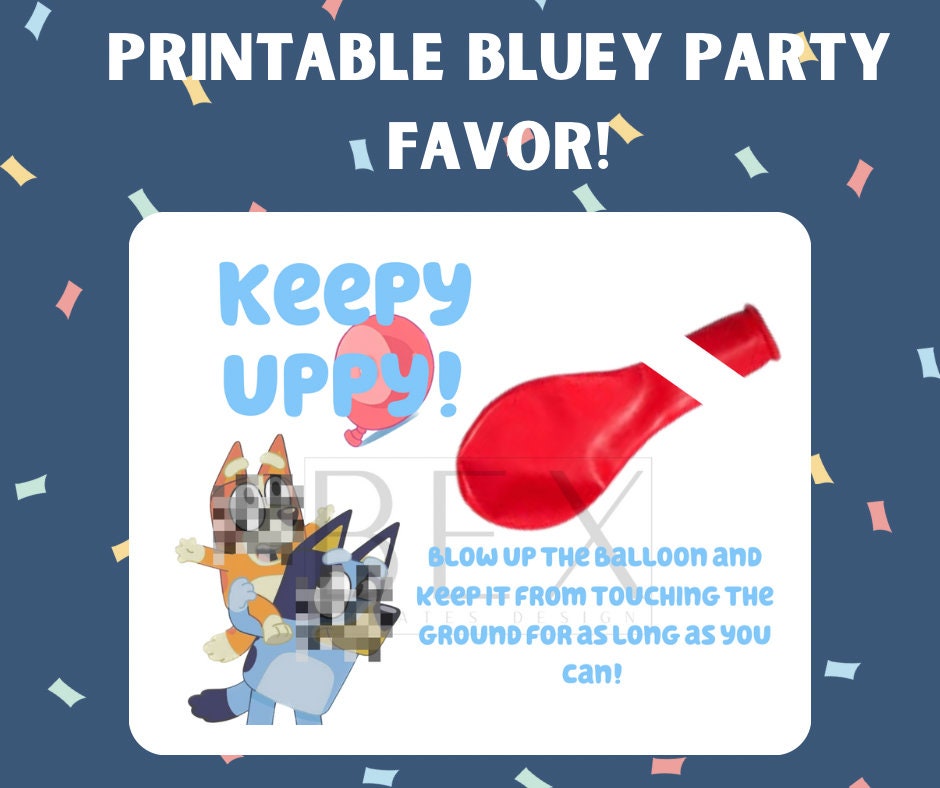 Complete Printable Editable Bluey Birthday Party Decoration and Game Kit  Includes Food Tents, Cupcake Toppers, Game, Invitation & Banner 
