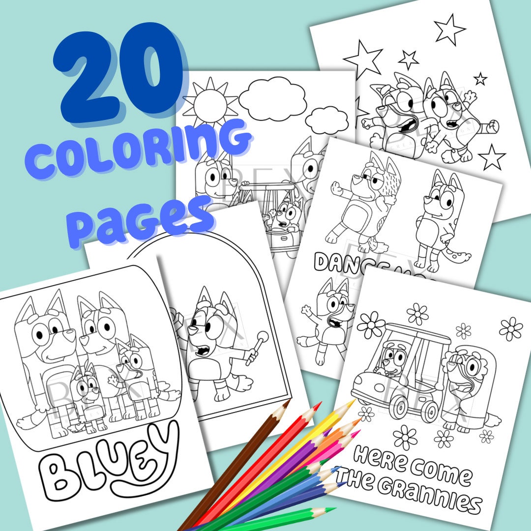 Blue Heeler Coloring Pack 20 Coloring Pages-digital PDF - Etsy