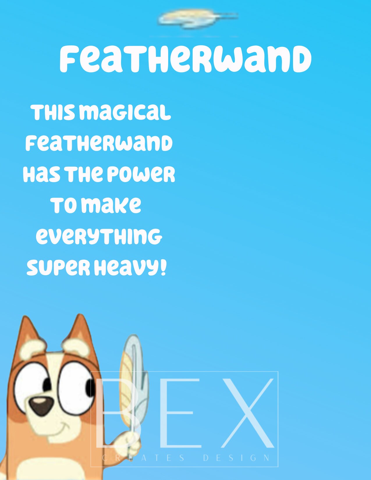 Bluey Party Favors Featherwand Birthday Digital PDF Etsy