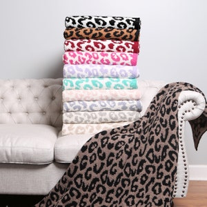 Leopard print throw grey deals