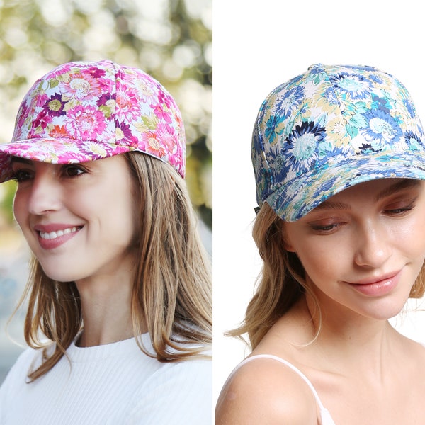 Apricus·New Spring|Summer·Floral Baseball Cap with Metal Tuck In Buckle·Available in Pink and Blue·ComfyLuxe