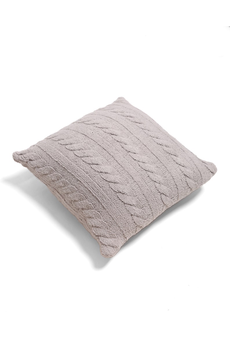 Apricusnew Solid Cable Knit Pattern Cushion Cover Luxury Soft Couch Pillow