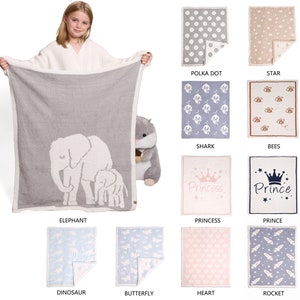 Apricus·New Baby Prince Princess Print Luxury Soft Cozy 100% MicroFiber Throw Blanket 29" x 35" A Touch of Softness for your Lovely Baby