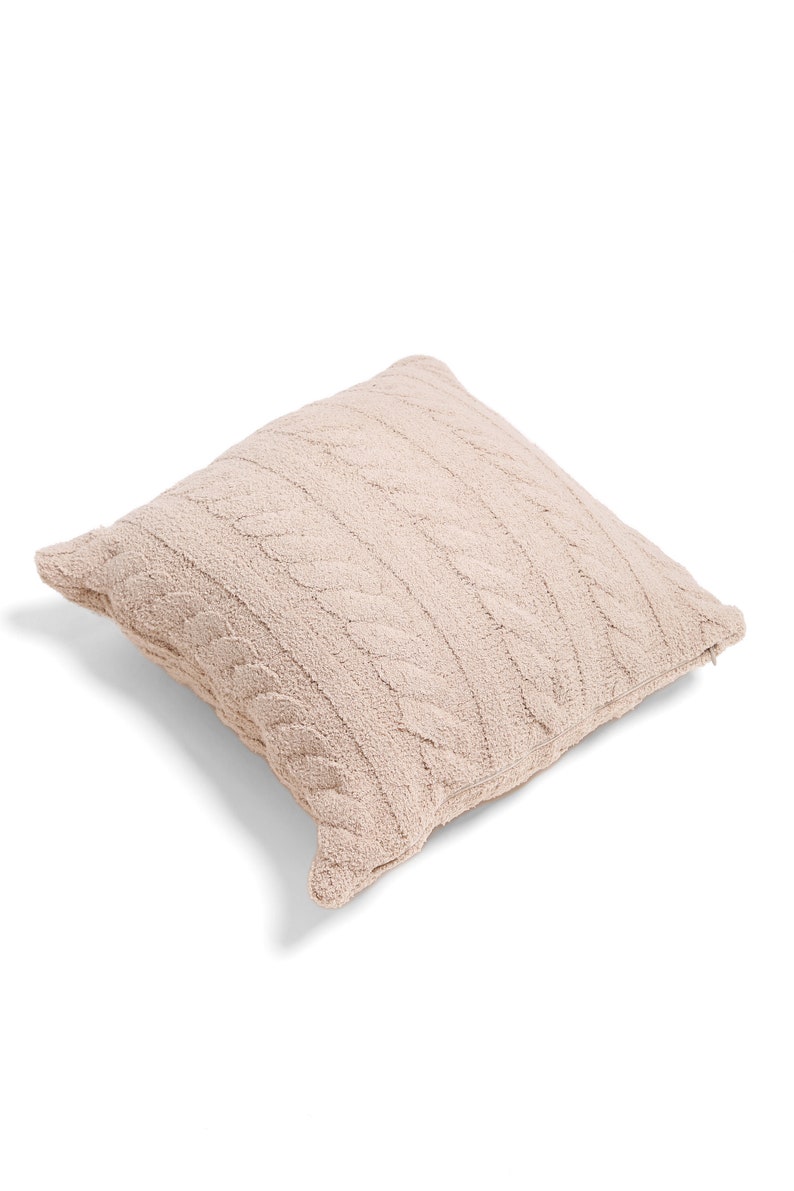 Apricusnew Solid Cable Knit Pattern Cushion Cover Luxury Soft Couch Pillow