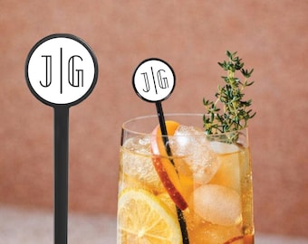 Personalized Drink Stirrers Custom Cocktail Stir Sticks for Weddings Parties & Special Events Elegant Drinkware Decor (7 inches)