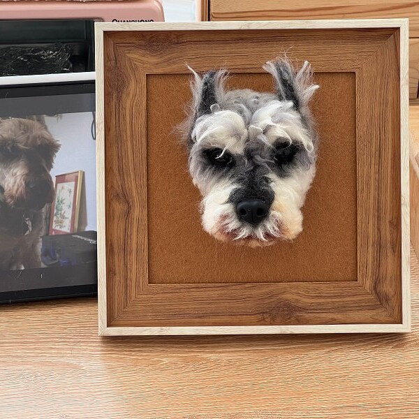 3D Personalisierte Hunde-Erinnerungs-Portrait | Wolle Filz Hund und Katze Porträt | Erinnerungsgeschenk für Katzen und Hunde