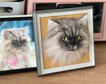 3D Wool Felt Pet Portrait | Personalized Wool Pet Portrait | Wool Dog / Cat Memorial Frame | Pet Lover Gift | Pet Loss Gift