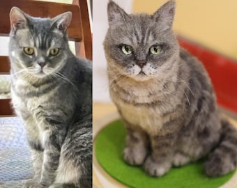 CUSTOM Cat Replica | Pet Felt Plush | Personalized Wool Pet Sculpture | Pet Memorial Gift | Gift For Pet Lover