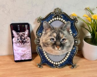 3D Wool Felt Pet Portrait | Personalized Wool Pet Portrait | Wool Dog / Cat Memorial Frame | Pet Lover Gift | Pet Loss Gift