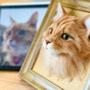 3D Wool Felt Pet Portrait | Personalized Wool Pet Portrait | Wool Dog / Cat Memorial Frame | Pet Lover Gift | Pet Loss Gift