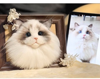 3D Wool Felt Pet Portrait | Personalized Wool Pet Portrait | Wool Dog / Cat Memorial Frame | Pet Lover Gift | Pet Loss Gift