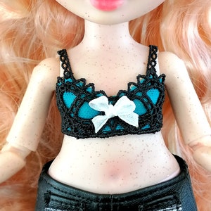 RH Lace Bralette - Choose your favorite - Black lace detailed balconette style bra for Rainbow High dolls - Different styles and colors