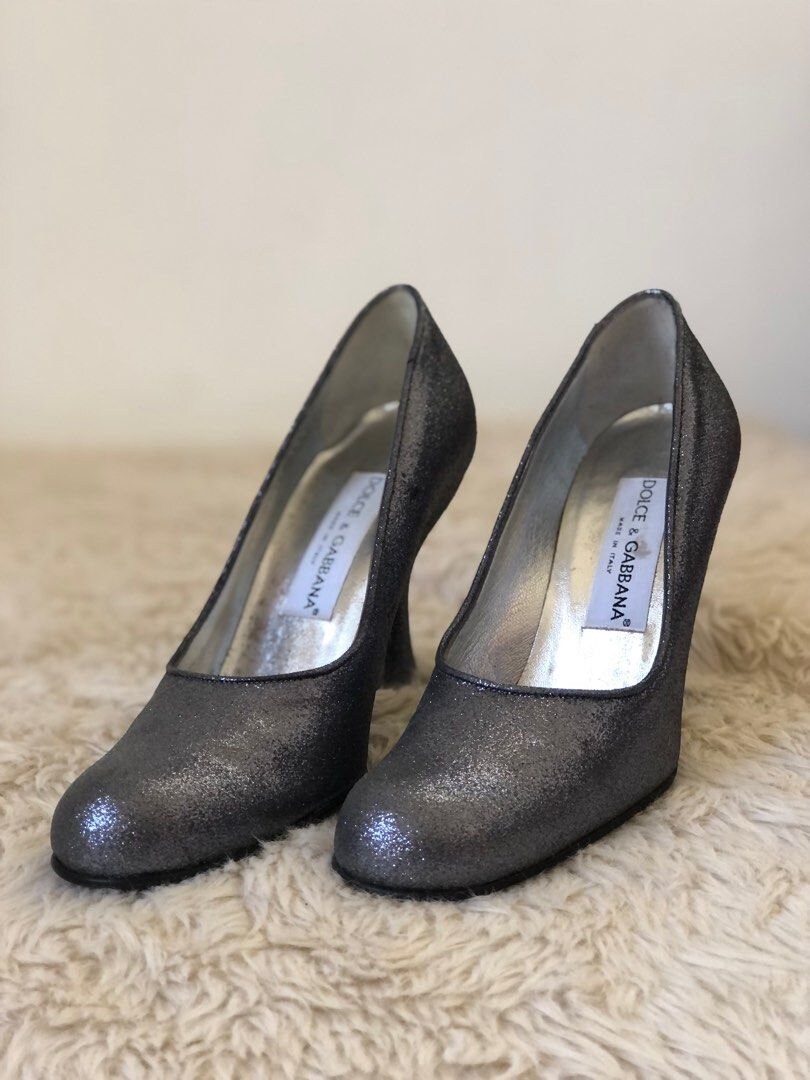 Dolce Gabbana Silver Shoe Etsy Canada