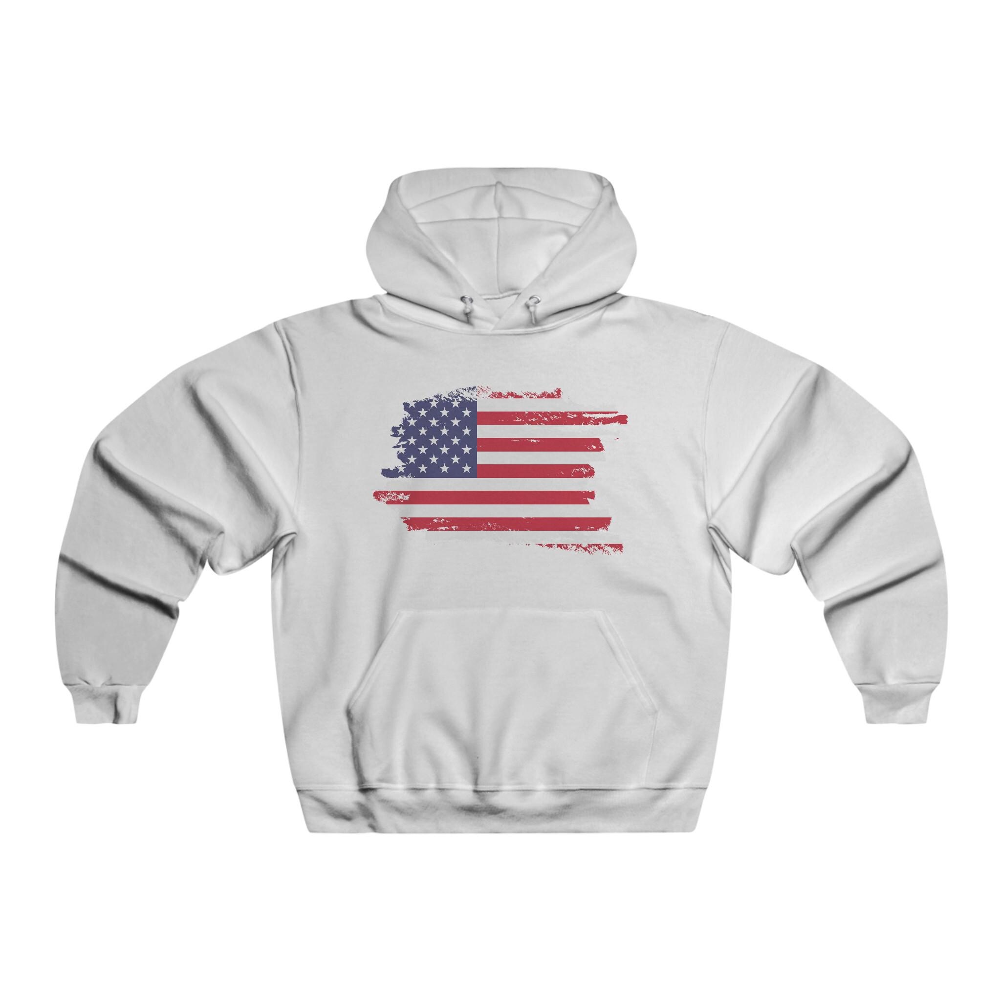 Men's Women's patriotic American flag NUBLEND® Hooded Sweatshirt