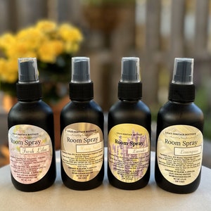 Linen Spray, Multiple Scents 4 oz,  Air Freshener, Bathroom Deodorizer, Car Spray, Closet Freshener,