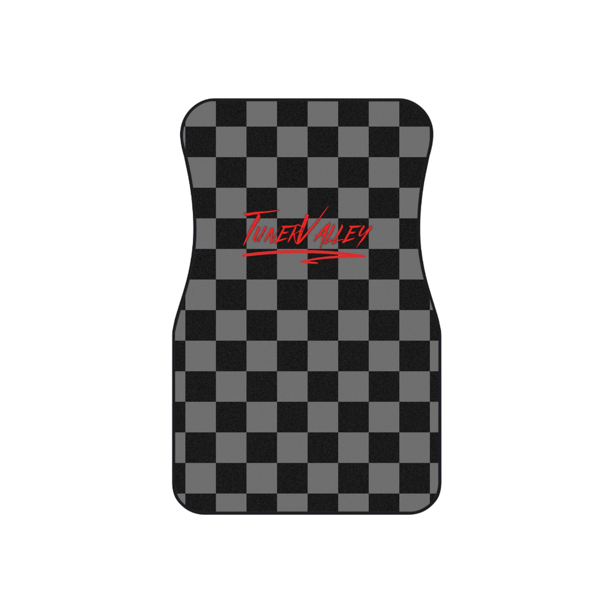 JDM Style Checkerboard Car Floor Mats, 4pc Car Guy Gifts Floor Mats JDM