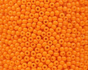 12/0 Orange glass seed bead, 15 gram bag